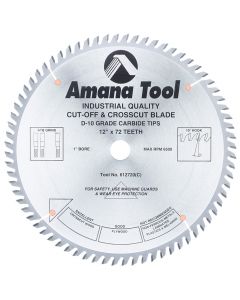 Amana Tool 612720 12" x 72 TPI Carbide Tipped Cut-Off & Crosscut Saw Blade