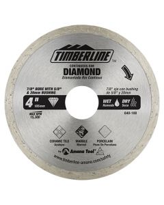 Timberline 640-100 4" Wet/Dry Continuous Rim Diamond Saw Blade