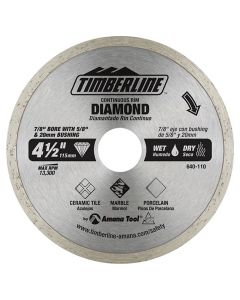 Timberline 640-110 4-1/2" Wet and Dry Continuous Rim Diamond Saw Blade