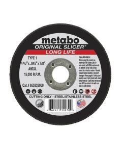 Metabo 655332000 4 1/2" A60XL Longlife Original Slicer Cutting Disc