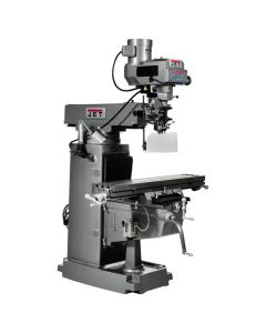 JET 690235 Mill with ACU-Rite 203 Dro with X-Axis Powerfeed, Power Draw Bar & 8" Riser Block