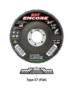 United Abrasives - SAIT 71209 Encore Type 27 4-1/2" Flap Disc