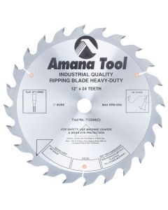 Amana Tool 712240 12" x 24T Carbide Tipped Heavy-Duty Ripping Saw Blade