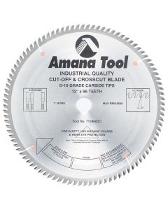 Amana Tool 712960 12" x 96 TPI Carbide Tipped Heavy Duty Cut-Off & Crosscut Saw Blade