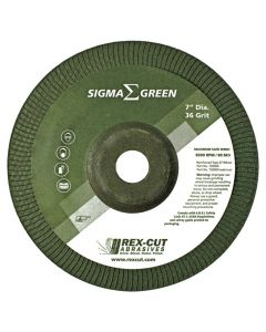 Rex Cut 730002 4-1/2" Sigma Green Stainless Steel Grinding Wheel