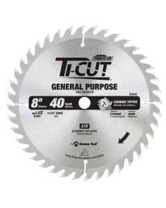 Timberline 80040 Ti-Cut 8" x 40T Carbide Tipped Saw Blade with Diamond Knockout