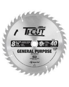 Timberline 82540 Ti-Cut 8-1/4" x 40T Carbide Tipped Saw Blade with Diamond Knockout