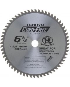 Tenryu CF-16560A Cord-Free 6-1/2" x 60T Carbide Tipped Saw Blade