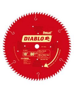 Freud Diablo D1080X 10" 80T ATB Ultra FinishThin Kerf Circular Saw Blade