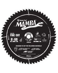 Amana Tool MA8560 Mamba Contractor Series 8 1/2" Carbide Tipped Thin Kerf Fine Cut Circular Saw Blade