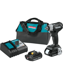 Makita XWT12RB 18V LXT Lithium‑Ion Cordles Sub‑Compact 3/8" Drive Impact Wrench Kit, 2.0Ah Battery