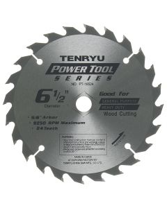 Tenryu PT-16524 Power Tool 6-1/2" x 24T Carbide Tipped Saw Blade