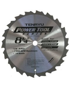 Tenryu PT-21018 Power Tool 8-1/4" x 18T Carbide Tipped Saw Blade