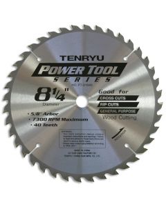 Tenryu PT-21040 Power Tool 8-1/4" x 40T Carbide Tipped Saw Blade