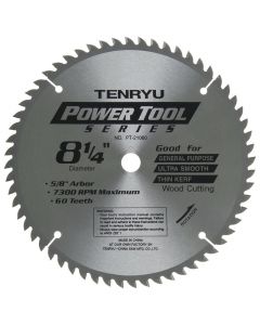 Tenryu PT-21060 Power Tool 8-1/4" x 60T Carbide Tipped Saw Blade