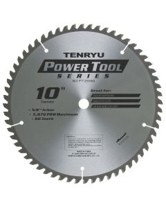 Tenryu PT-25560 Power Tool 10" x 0.083" 60T Tungsten Carbide Tipped Saw Blade