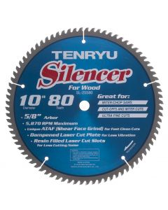 Tenryu SL-25580C 10" x 80T Carbide Tipped Silencer-Series Saw Blade