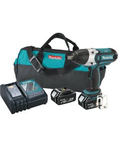 Makita XWT04M LXT Lithium‑Ion Cordless High Torque 1/2" Square Drive Impact Wrench Kit, 4.0Ah Batteries