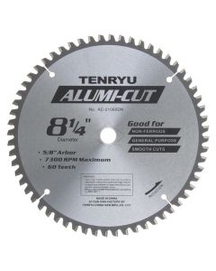 Tenryu AC-21060DN Alumi-Cut 8-1/4" x 60T Carbide Tipped Saw Blade