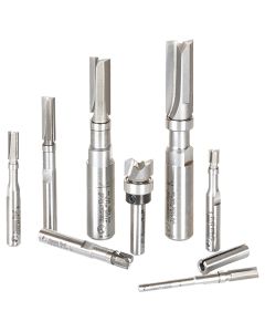 Amana Tool AMS-600 8 Piece Flush Trim Plunge Template with Upper Ball Bearing Guide Router Bit Set