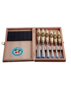 Two Cherries 500-1561 Wood Chisel Set with Wooden Box