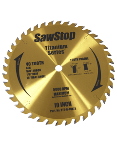 SawStop BTS-R-40ATB 10" 40-Teeth Circular Saw Blade
