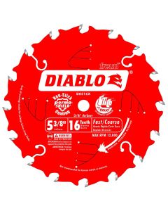 Freud Diablo D0516X 5‑3/8" x 16T Carbide Tipped Framing Trim Saw Blade