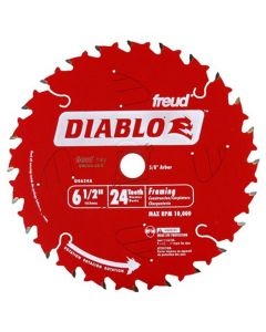 Freud Diablo D0624A 6‑1/2" x 24T Carbide Tipped Tracking Point Framing Saw Blade