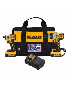 DeWalt DCK299P2LR 20V Max XR Hammer Drill/Impact Driver Combo Kit with Lanyard Ready Attachment Points
