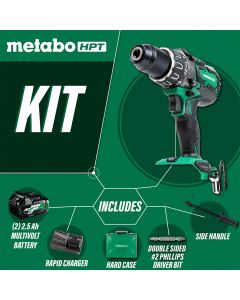 Metabo HPT DV36DAGM 36V MultiVolt Cordless Hammer Drill Kit