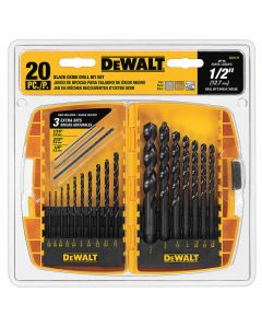 DeWalt DW1177 20 Piece Black Oxide Metal Drill Bit Set