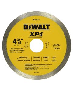 DeWalt DW4738 XP4 4-3/8" Dry and Wet Porcelain Tile Blade