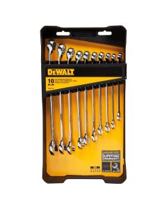 DeWalt DWMT72166 Combination Metric Wrench Set, 10 Piece