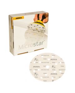 Mirka FM-611-1000 Microstar 6" P1000 Grit Film-Backed Vacuum Grip Abrasive Disc, 50 Piece