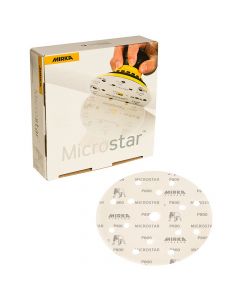 Mirka FM-611-1200 Microstar 6" P1200 Grit Film-Backed Vacuum Grip Abrasive Disc, 50 Piece