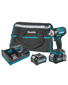 Makita GWT05D XGT 1/2" 40V Max 2.5 Ah Cordless 4‑Speed Square Drive Impact Wrench Kit with Detent Anvil