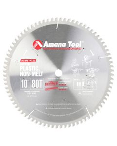 Amana Tool LB10801 10" Carbide Tipped Non-Melt Plastic Saw Blade