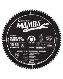 Amana Tool MA10080 10" Carbide Tipped PVC Mamba Contractor Series Circular Saw Blade