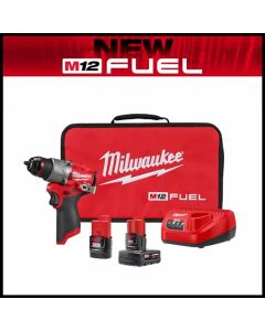 Milwaukee 3404-22 M12 Fuel 1/2" 12V Lithium Ion Cordless Hammer Drill Driver Kit