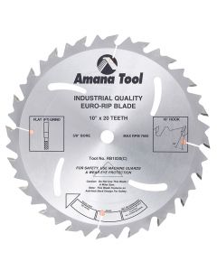 Amana Tool RB1020 10" Carbide Tipped Euro Rip Saw Blade with Cooling Slots