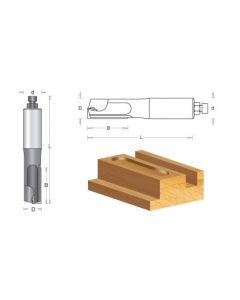 Insert Straight Router Bit with Plunge Center Tip