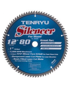 Tenryu SL-30580 Silencer 12" x 0.091" 80T Carbide Tipped Saw Blade