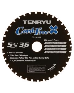 Tenryu CF-13636M 5-3/8" x 36T Spiral Duct Pipe Saw Blade with 20mm Arbor