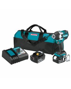 Makita XWT18T 18V LXT Cordless 1/2" Square Drive Impact Wrench with Detent Anvil, 5.0 Ah Battery